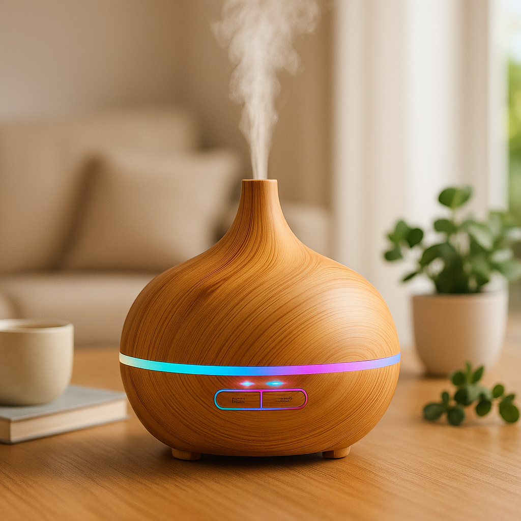 🔥 Diffuse Luxe – 5-in-1 Aromatherapy, Humidifier & Mood Light Breathe deeper. Live calmer. Glow brighter.