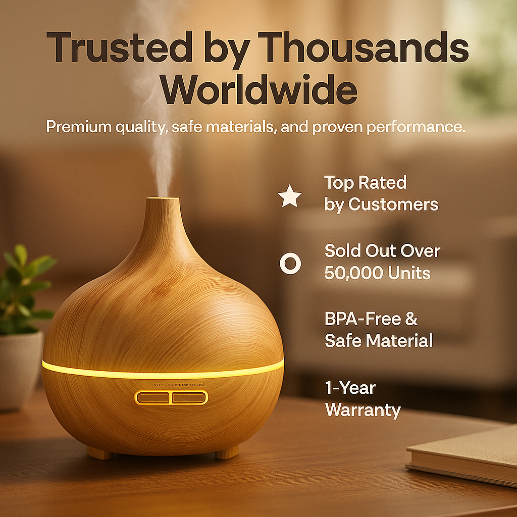 🔥 Diffuse Luxe – 5-in-1 Aromatherapy, Humidifier & Mood Light Breathe deeper. Live calmer. Glow brighter.