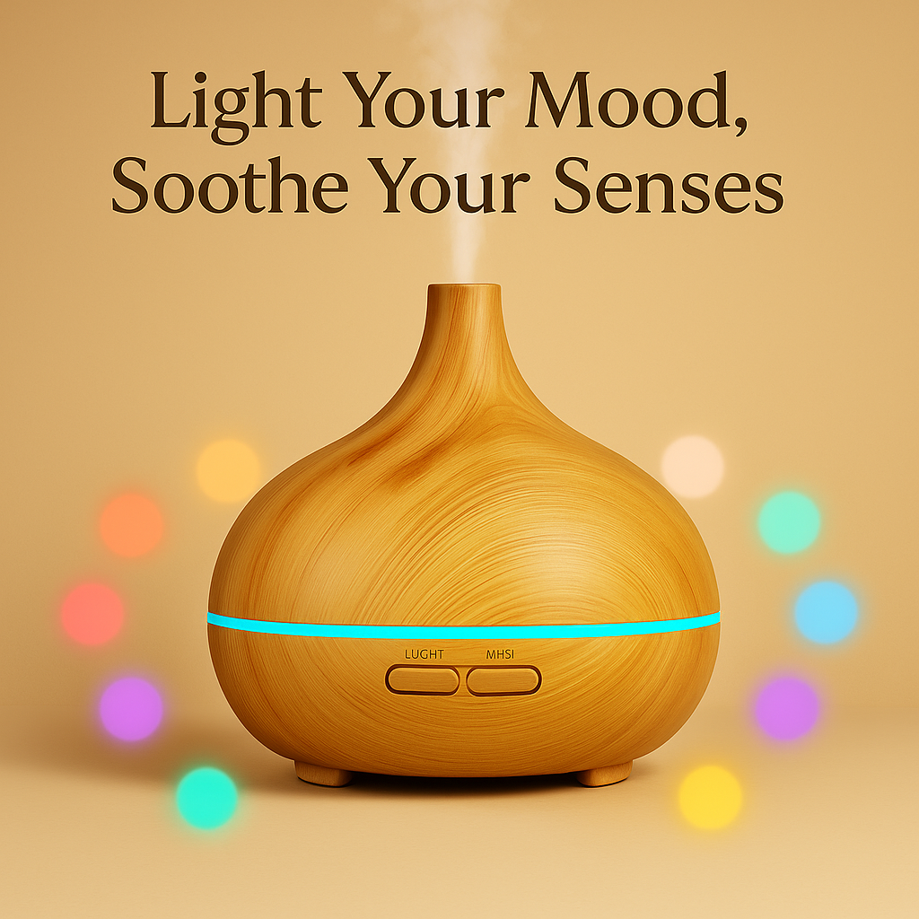 🔥 Diffuse Luxe – 5-in-1 Aromatherapy, Humidifier & Mood Light Breathe deeper. Live calmer. Glow brighter.
