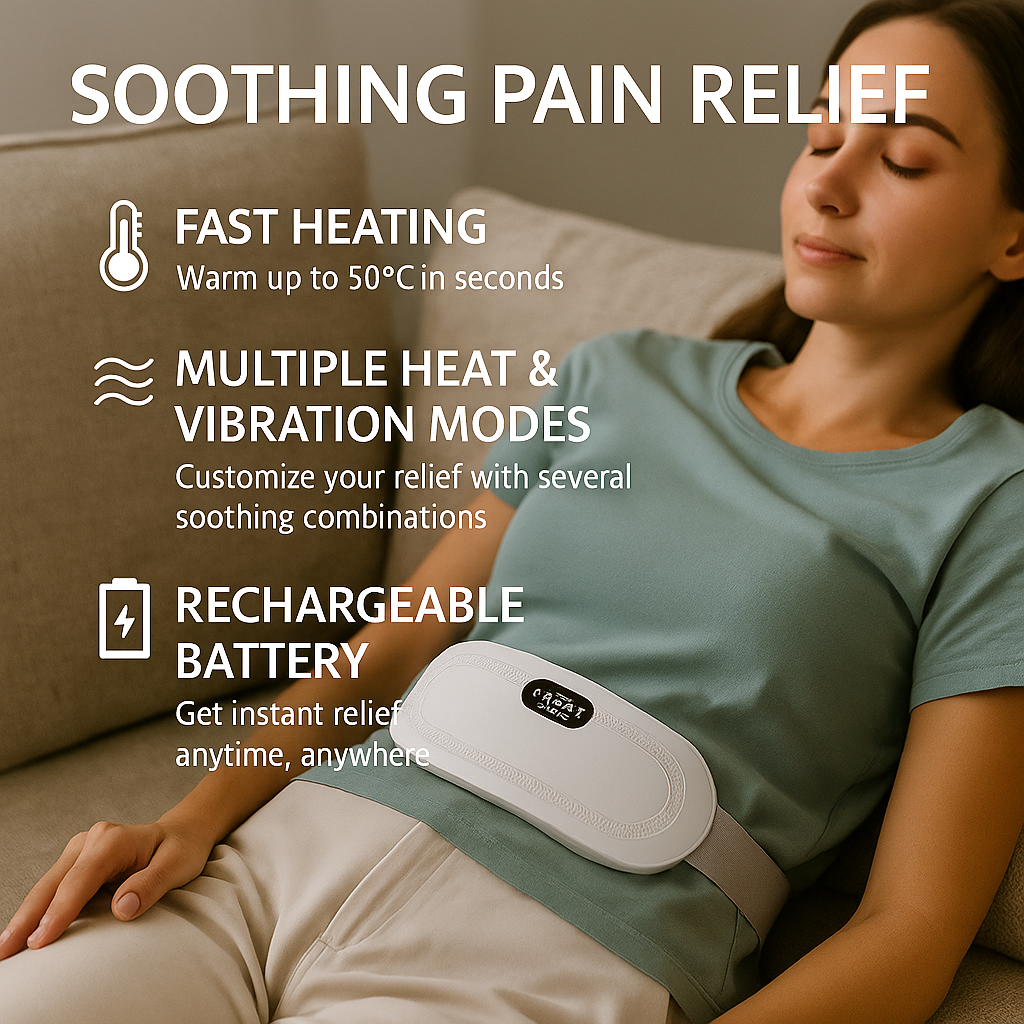 SootheFlow™ – Wireless Electric Heat & Period Cramp Relief Belt
