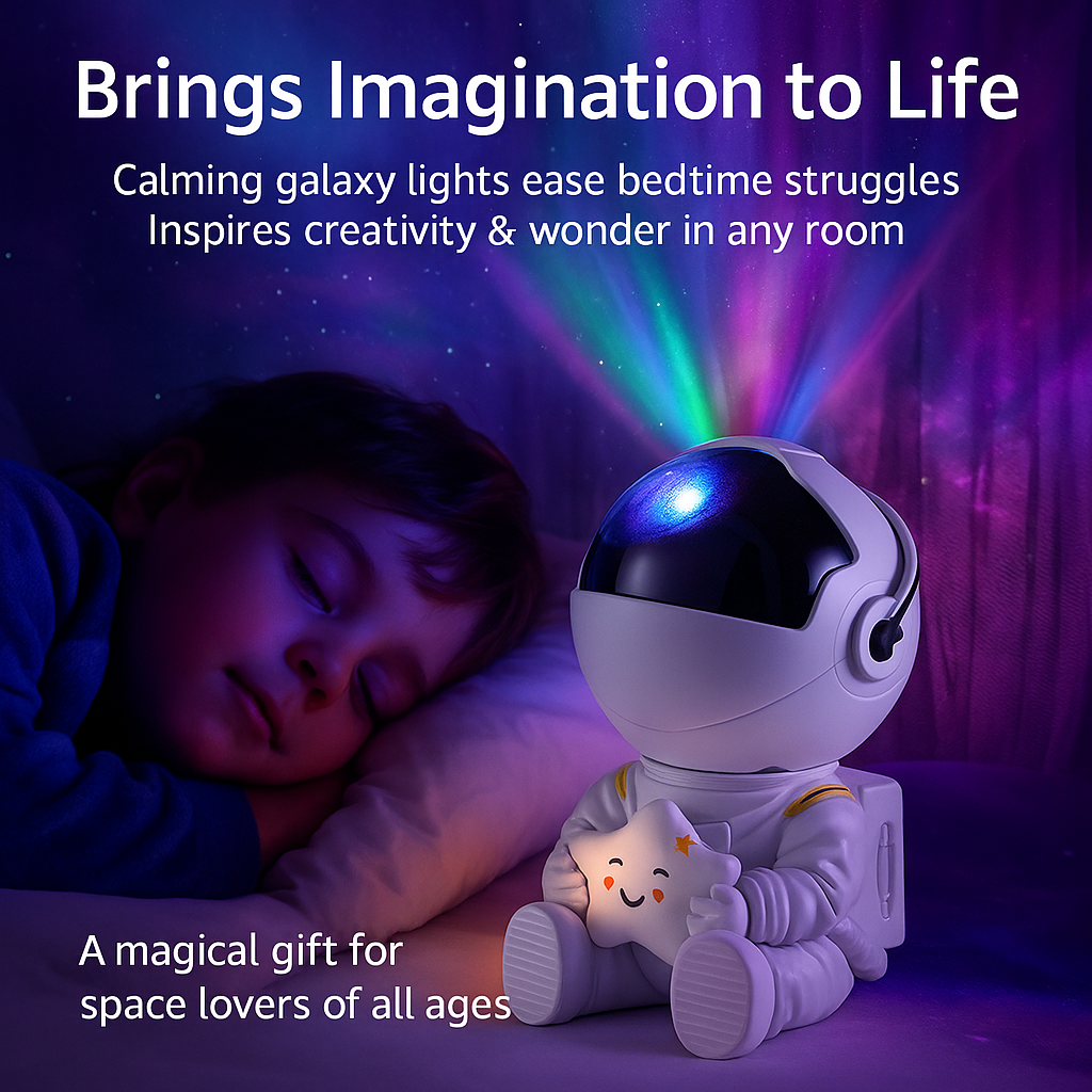 CosmoGlow™ – Astronaut Galaxy Star LED Projector