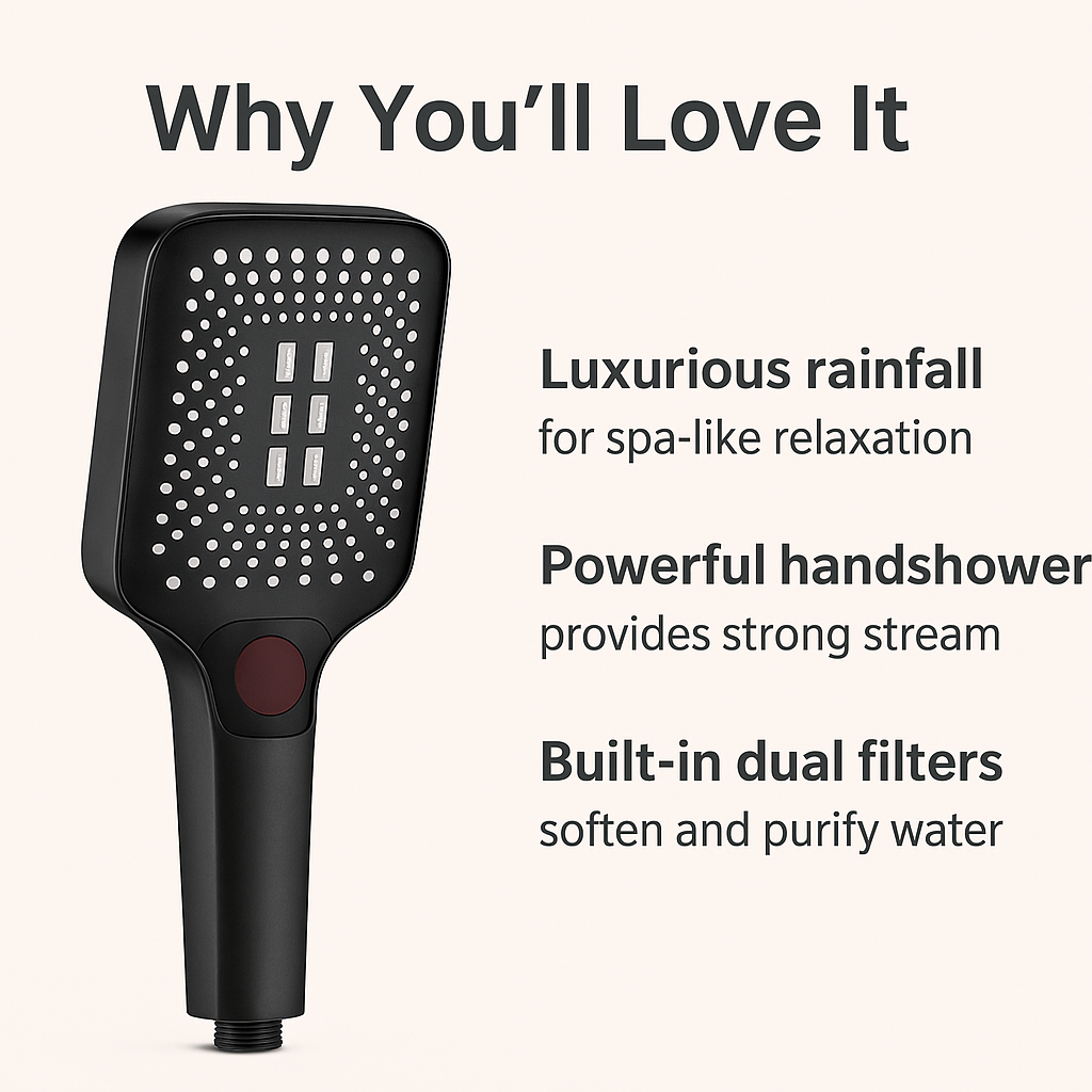 HydroSpa™ – Multi-Mode High-Pressure Rainfall Shower Head