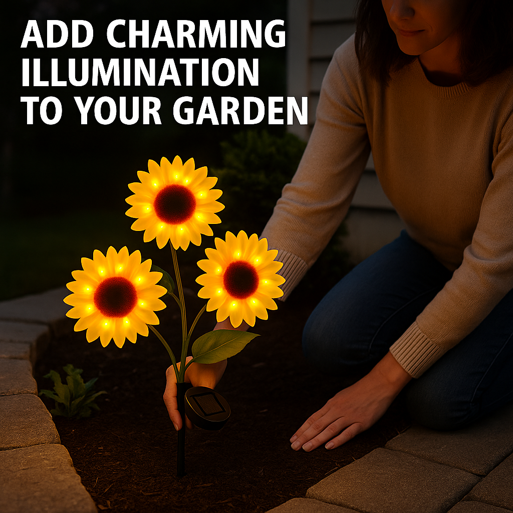 LumiPetal™ – Solar Waterproof Sunflower LED Lights for Garden & Yard