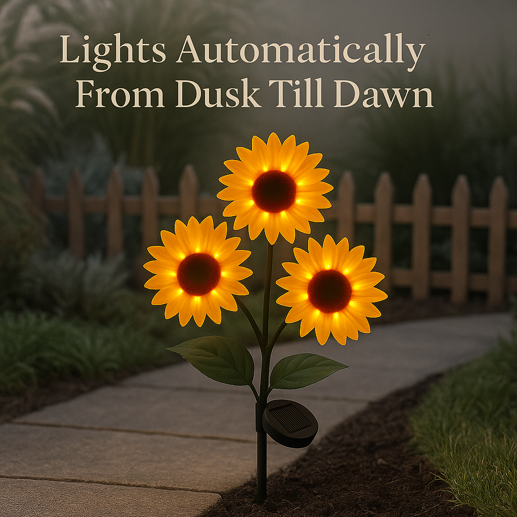 LumiPetal™ – Solar Waterproof Sunflower LED Lights for Garden & Yard