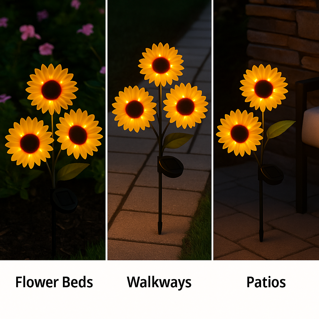 LumiPetal™ – Solar Waterproof Sunflower LED Lights for Garden & Yard