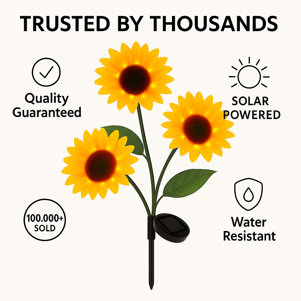 LumiPetal™ – Solar Waterproof Sunflower LED Lights for Garden & Yard
