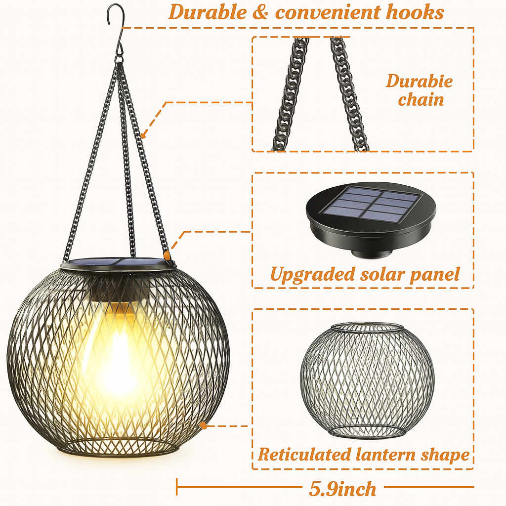 SolarGlow™ – Decorative Outdoor Solar Waterproof Lantern