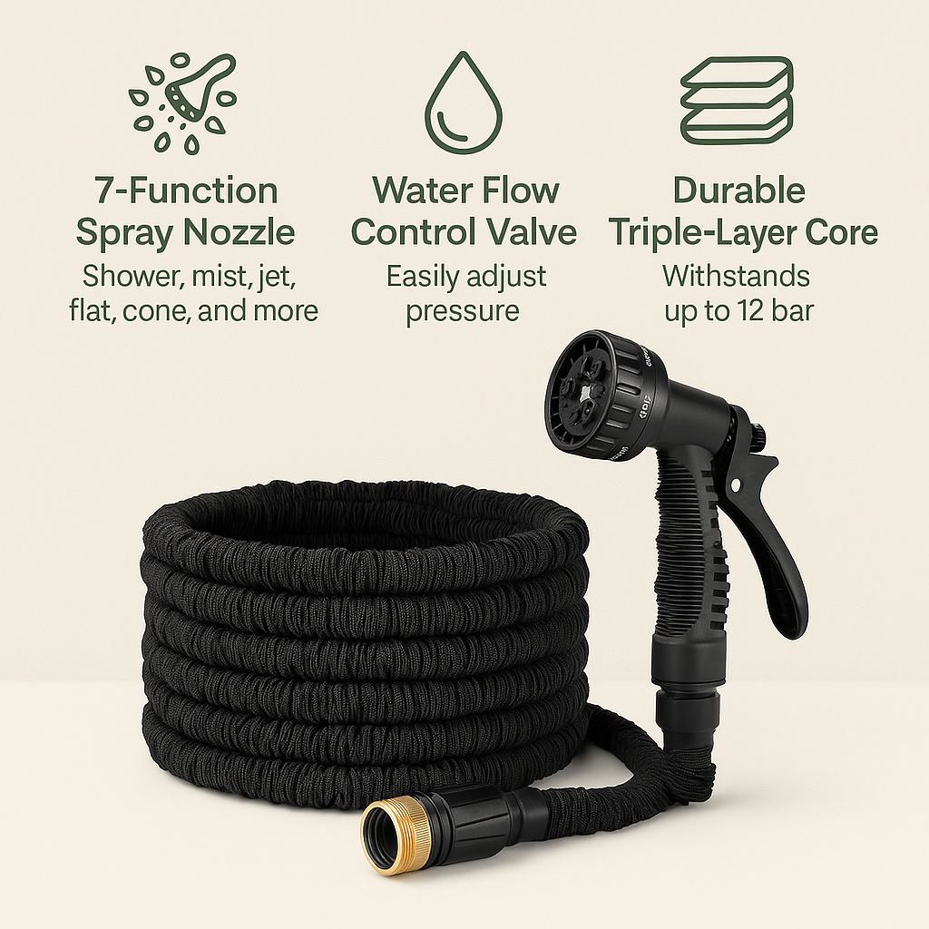Florra Expand™ – Ultra-Flexible Expandable High-Pressure Garden Hose