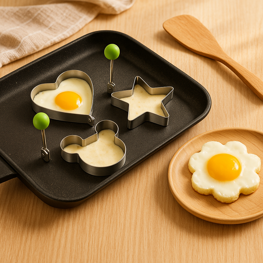 EggCraft™ – Stainless Steel Egg & Pancake Ring Set (5pcs)