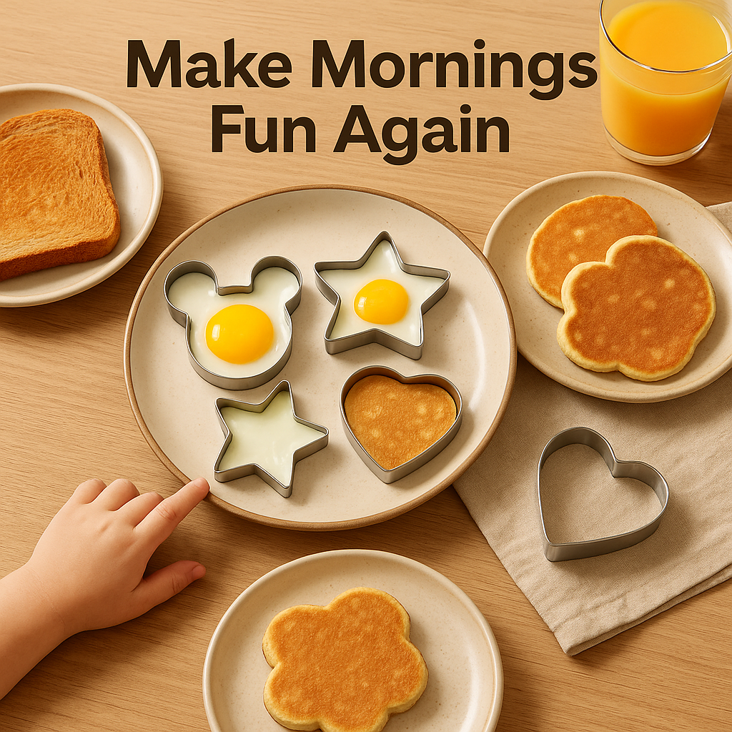 EggCraft™ – Stainless Steel Egg & Pancake Ring Set (5pcs)
