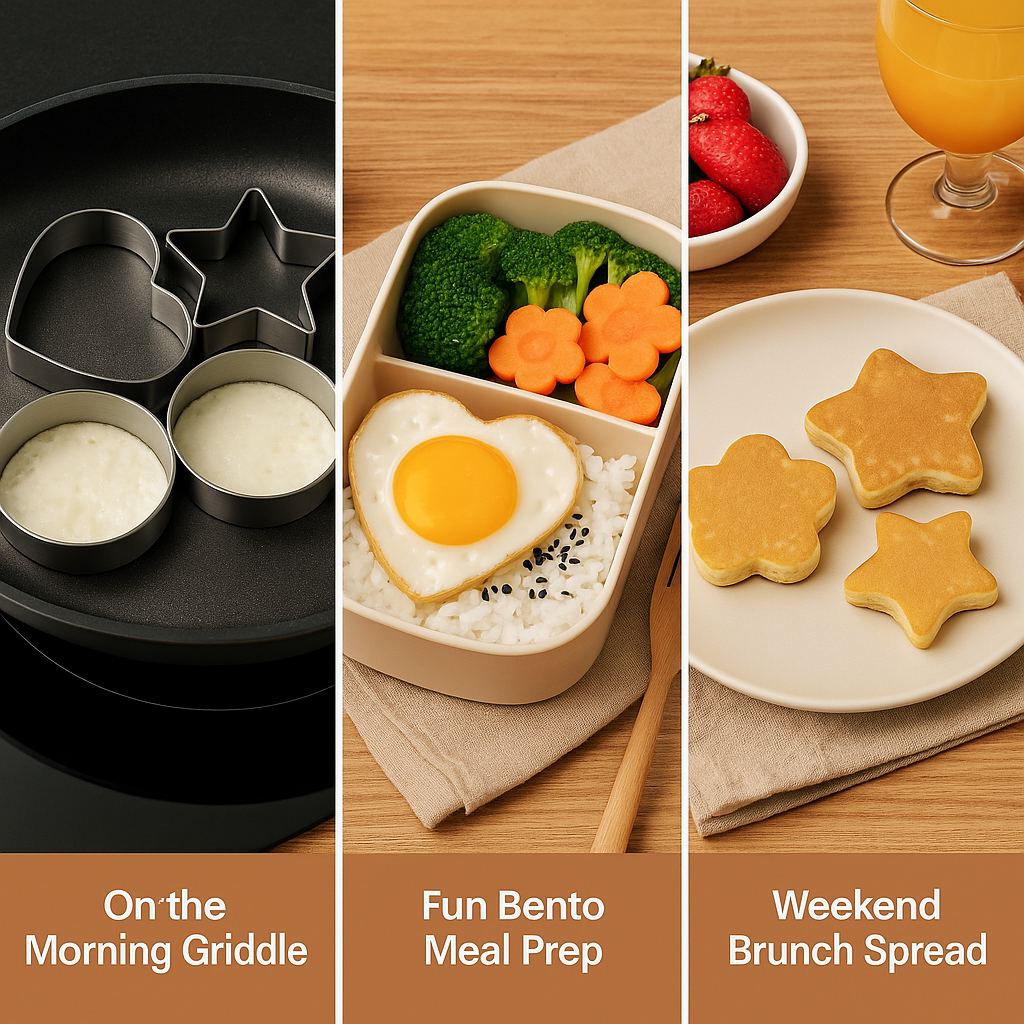 EggCraft™ – Stainless Steel Egg & Pancake Ring Set (5pcs)