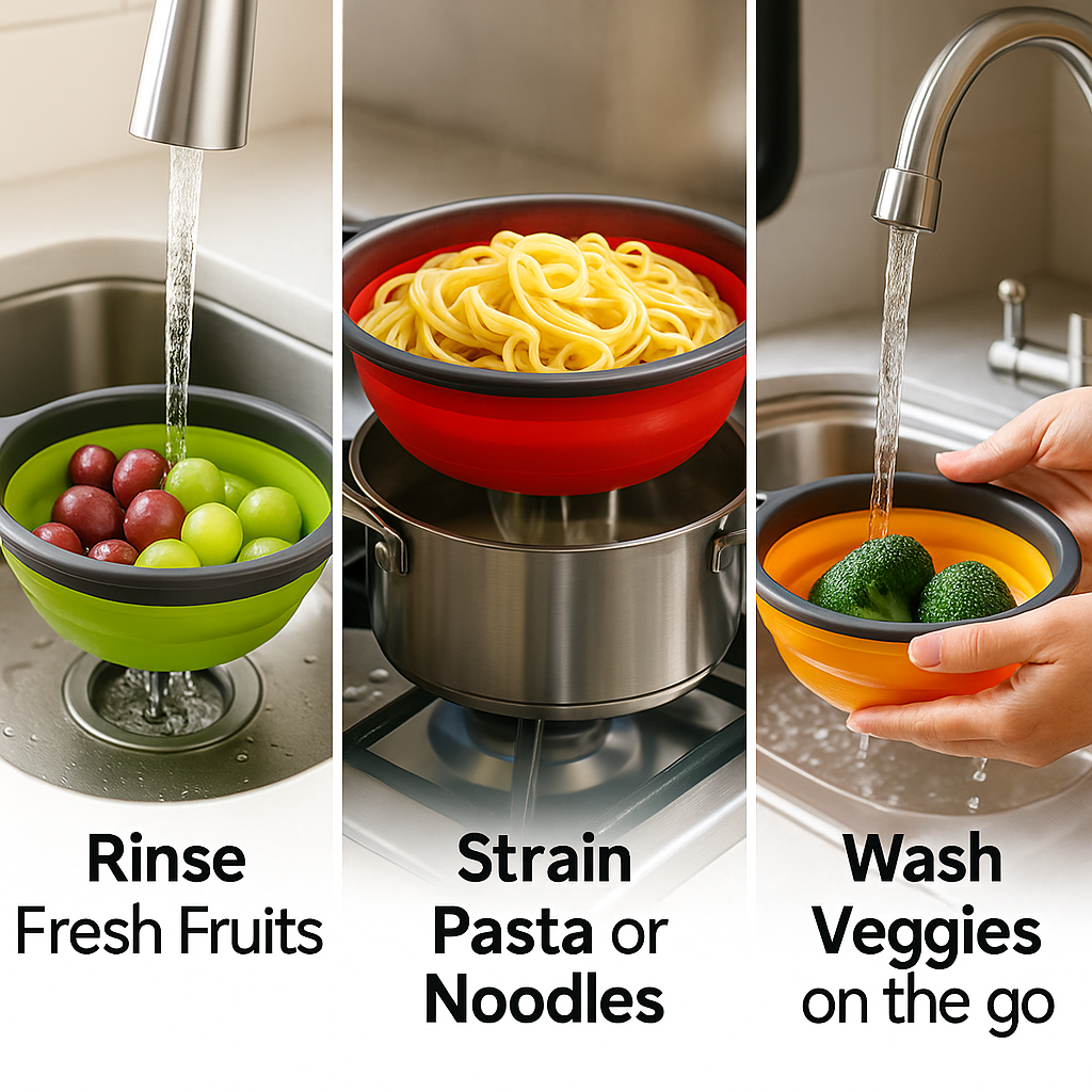 FlexiDrain™ – Compact Silicone Colander