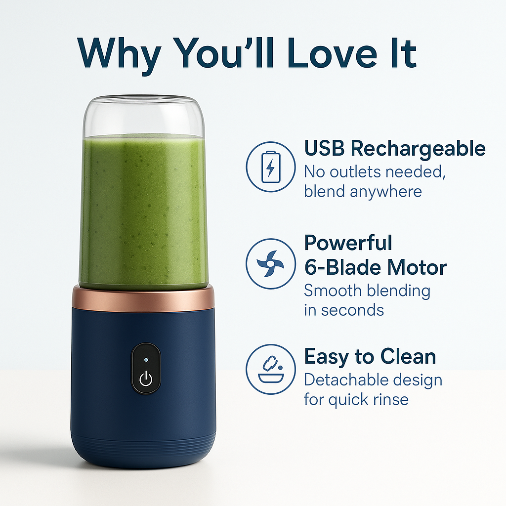 BlendroGo™ – Portable USB Smoothie Blender