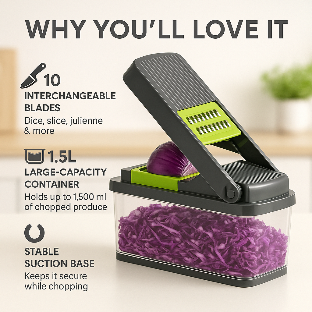 SwiftSlice™ – Heavy-Duty Vegetable Chopper & Dicer