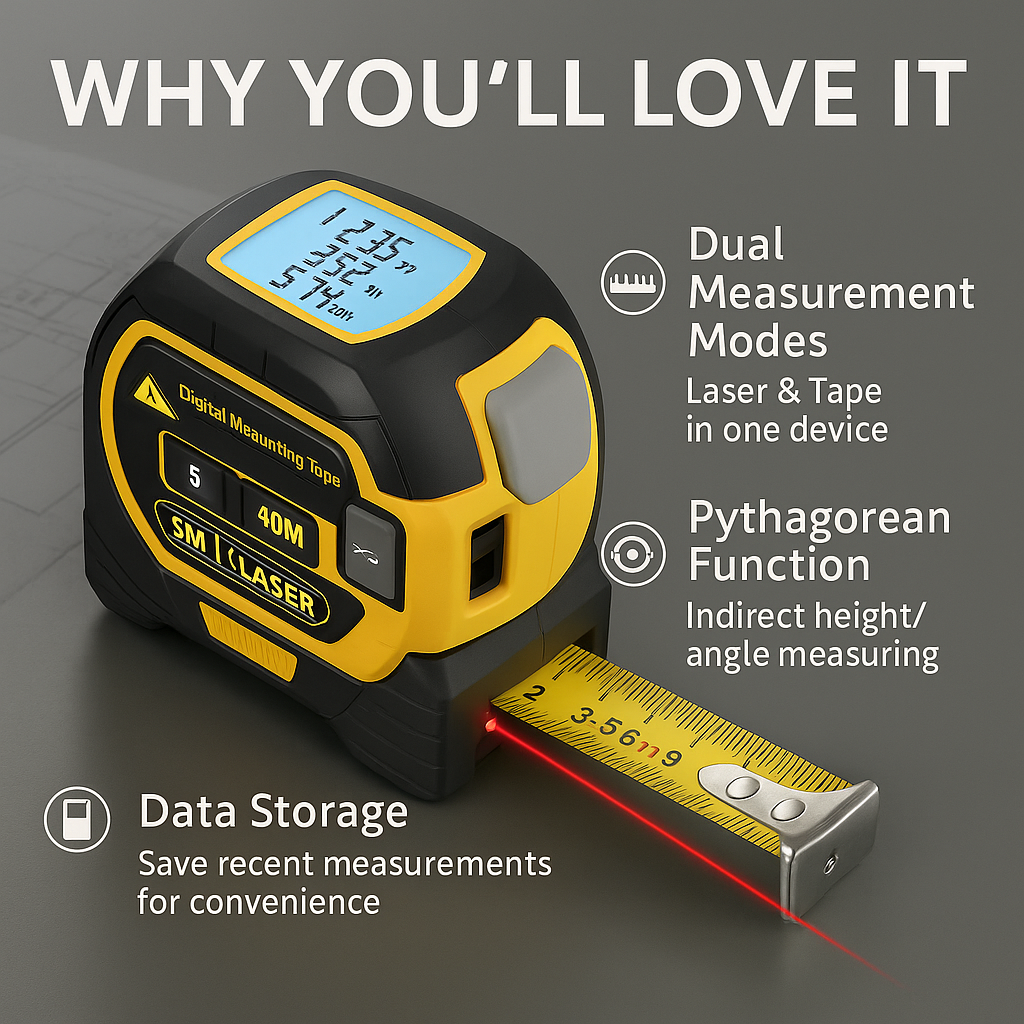 LineMark Pro™ – Rechargeable Digital Laser Tape Measure