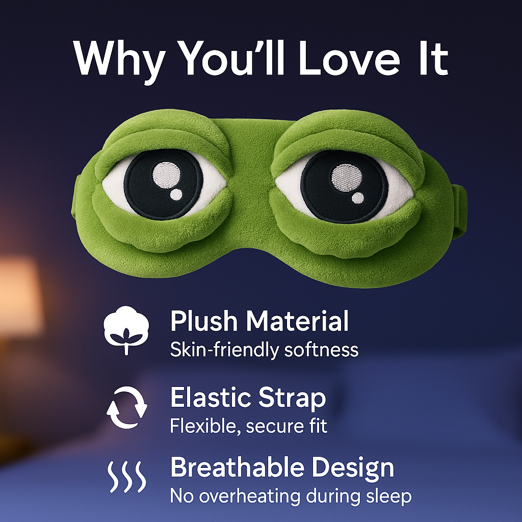 DreamRibbit™ – 3D Frog-Shaped Contoured Sleep Mask