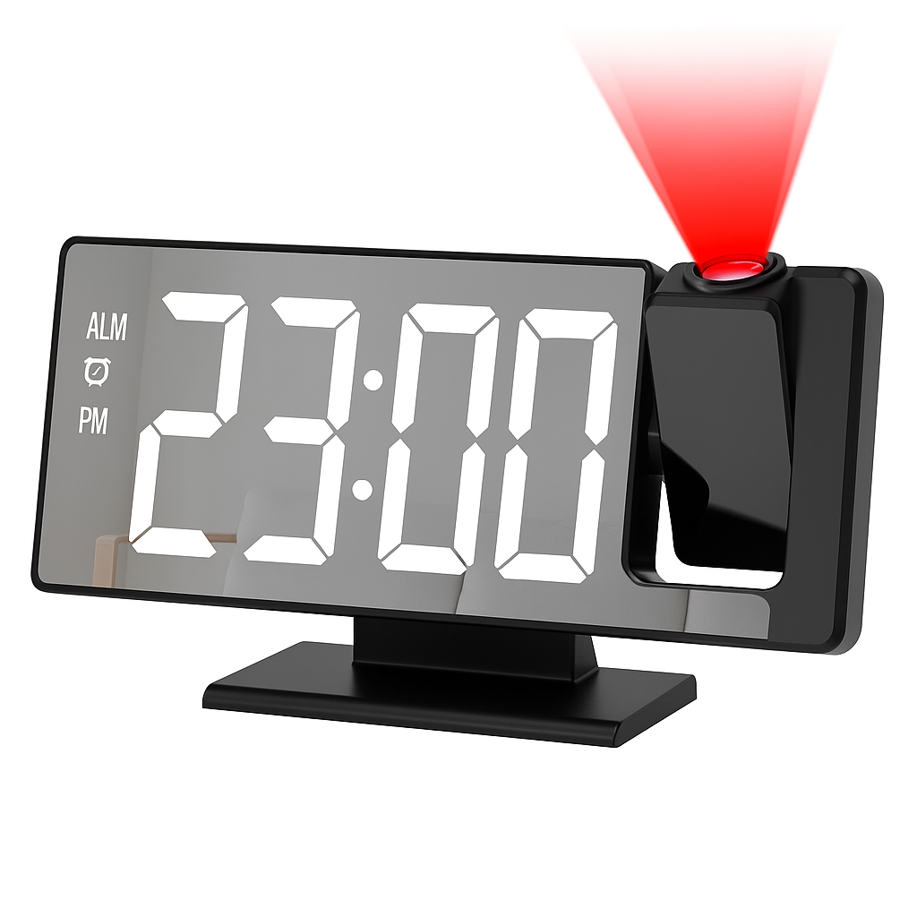 GlowCast™ – Projection Digital Alarm Clock with Temperature & Humidity Display