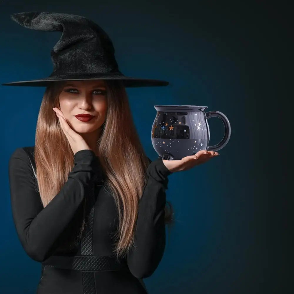Witch Cup All-Season Drinkware Halloween Mugs 11 oz Halloween Cauldron Ceramic Mugs Hot Cocoa Mugs Drinking Cups for Coffee Tea