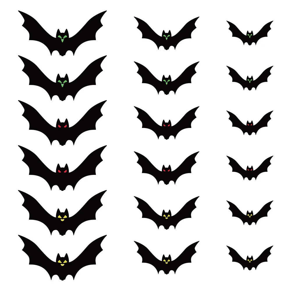 18/36pcs Black Halloween Bat Garland String Hanging Decoration Haunted House Horror Props Halloween Themed Party Decorations
