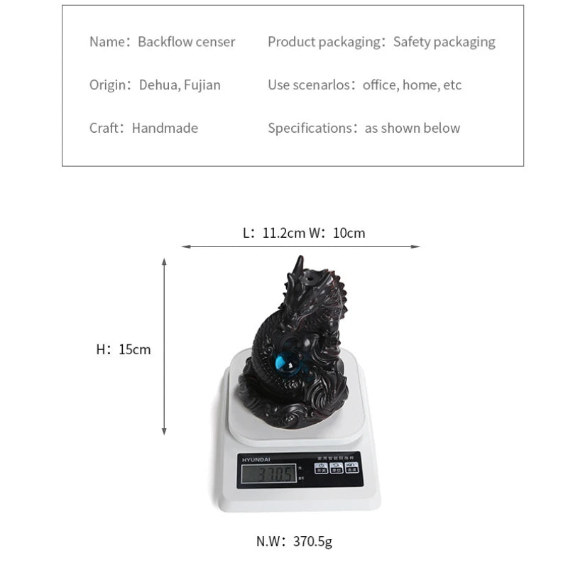 1pc, Dragon Backflow Incense Burner Ceramic Incense Holder, for Home Decor Aromatherapy Relaxation Gifts (Without Incense)