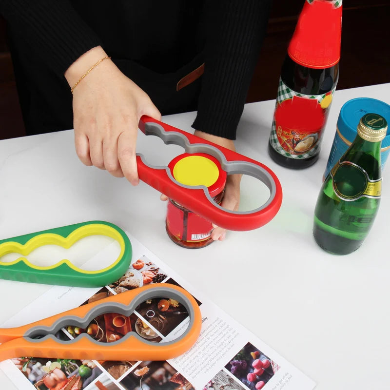 1/2Pcs Multifunctional Cap Opener Four-In-One Cap Opener Can Opener Labor-Saving Cap Opener Kitchen Daily Necessities Bottle Opener Can Opener