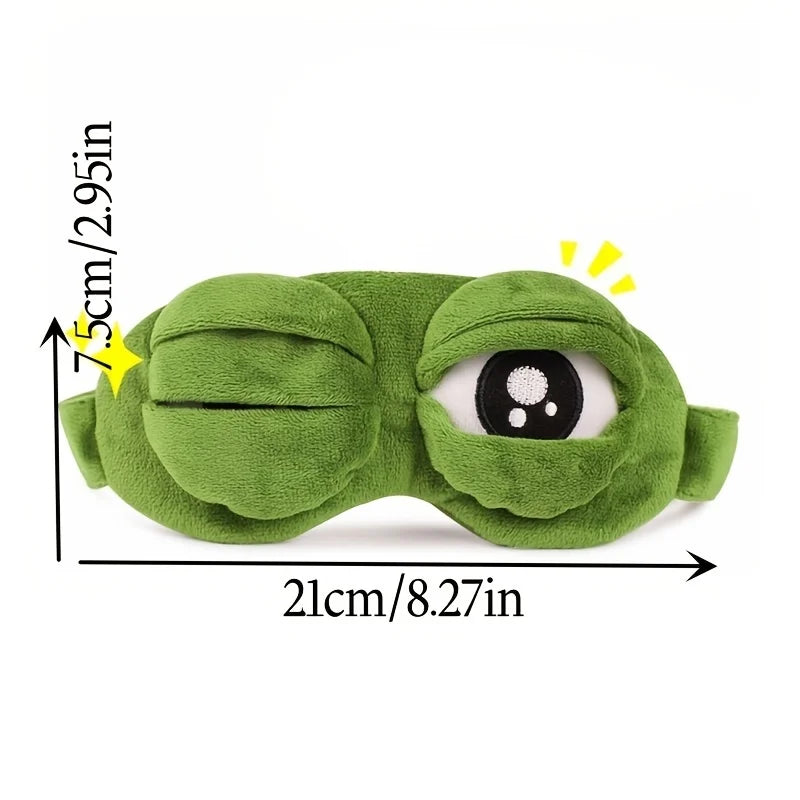 3D Sad Frog Sleep Mask Natural Sleeping Eyeshade Cover Shade Eye Patch Women Men Soft Portable Blindfold Travel Eyepatch