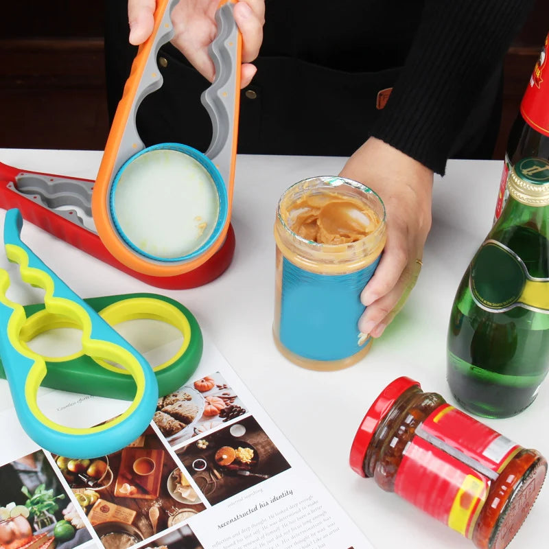 1/2Pcs Multifunctional Cap Opener Four-In-One Cap Opener Can Opener Labor-Saving Cap Opener Kitchen Daily Necessities Bottle Opener Can Opener