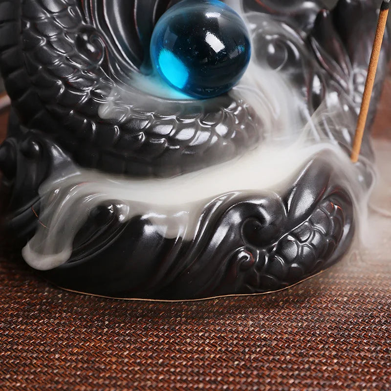1pc, Dragon Backflow Incense Burner Ceramic Incense Holder, for Home Decor Aromatherapy Relaxation Gifts (Without Incense)