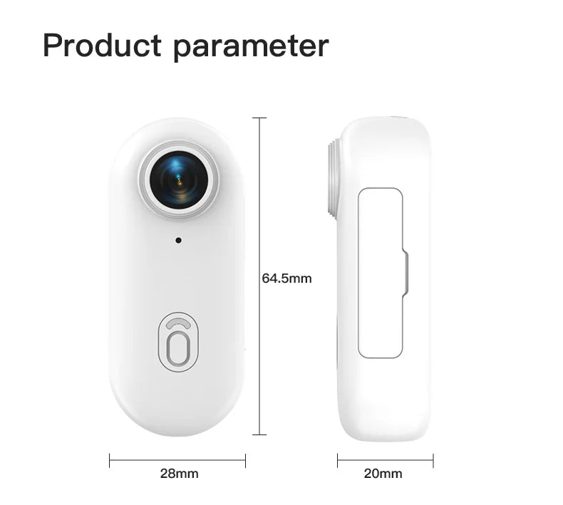 4K HD Mini Vlog Camera with WiFi Wireless Portable Action Body Cam for Sports Travel Photography Pocket Sized Video Recorder