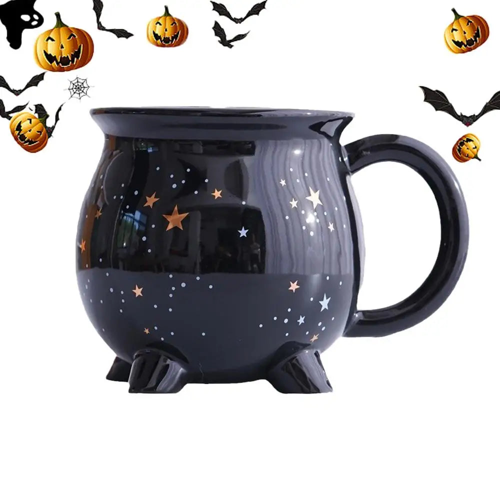 Witch Cup All-Season Drinkware Halloween Mugs 11 oz Halloween Cauldron Ceramic Mugs Hot Cocoa Mugs Drinking Cups for Coffee Tea