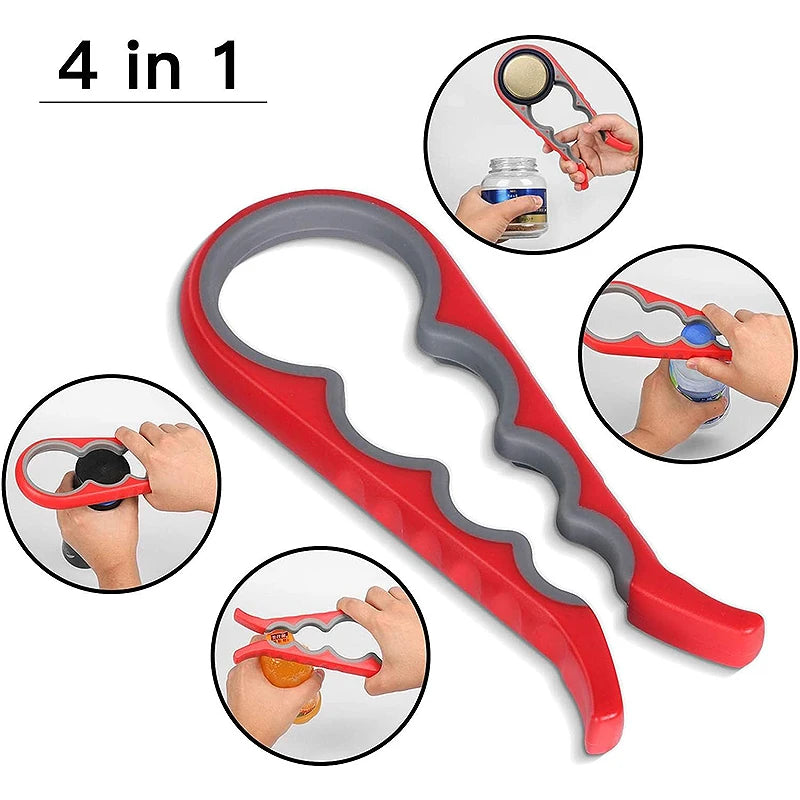 1/2Pcs Multifunctional Cap Opener Four-In-One Cap Opener Can Opener Labor-Saving Cap Opener Kitchen Daily Necessities Bottle Opener Can Opener