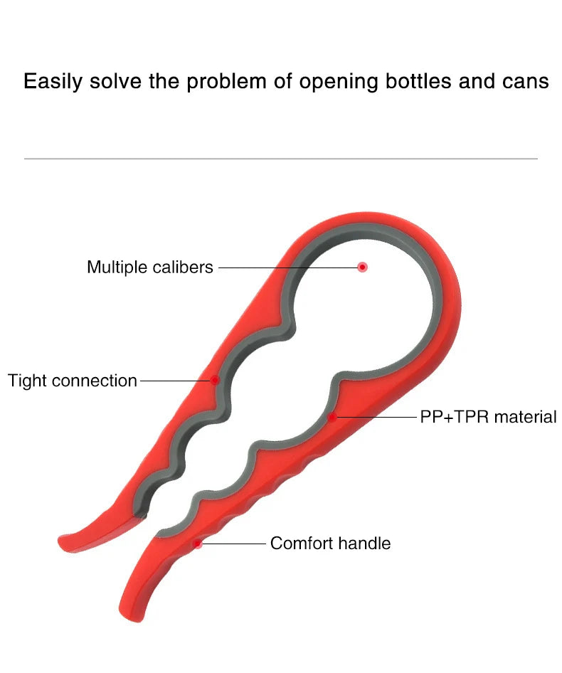 1/2Pcs Multifunctional Cap Opener Four-In-One Cap Opener Can Opener Labor-Saving Cap Opener Kitchen Daily Necessities Bottle Opener Can Opener