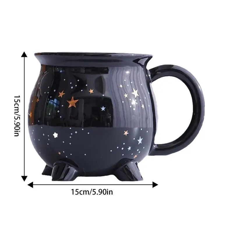 Witch Cup All-Season Drinkware Halloween Mugs 11 oz Halloween Cauldron Ceramic Mugs Hot Cocoa Mugs Drinking Cups for Coffee Tea
