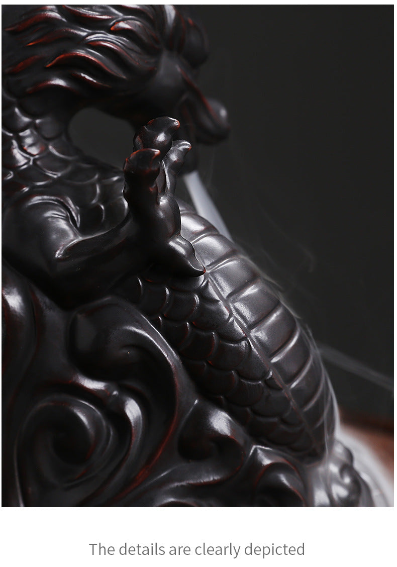 1pc, Dragon Backflow Incense Burner Ceramic Incense Holder, for Home Decor Aromatherapy Relaxation Gifts (Without Incense)