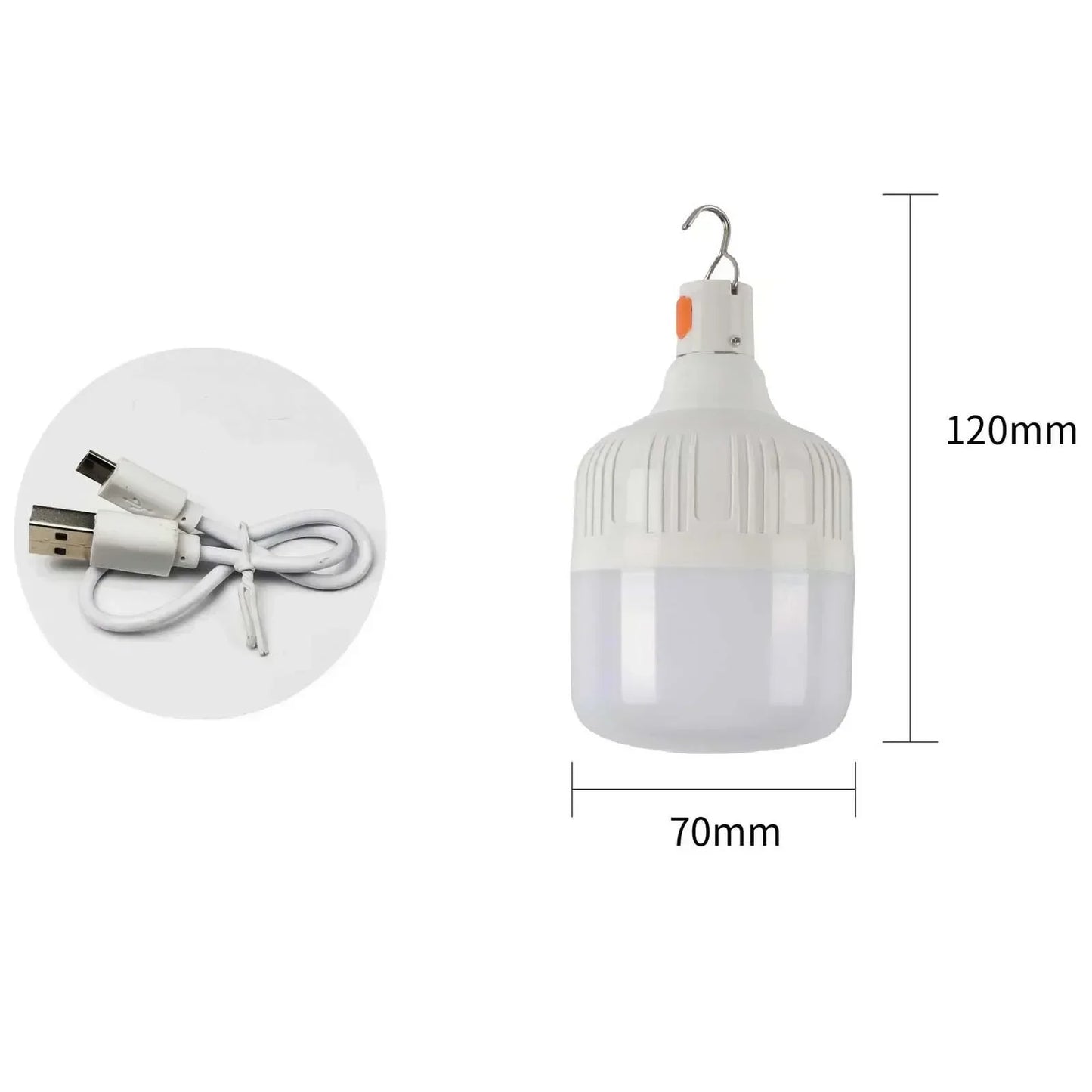60W USB Rechargeable LED Bulbs Portable High Brightness Outdoor Camping Fishing Hanging Tent Lantern Emergency Night Lights