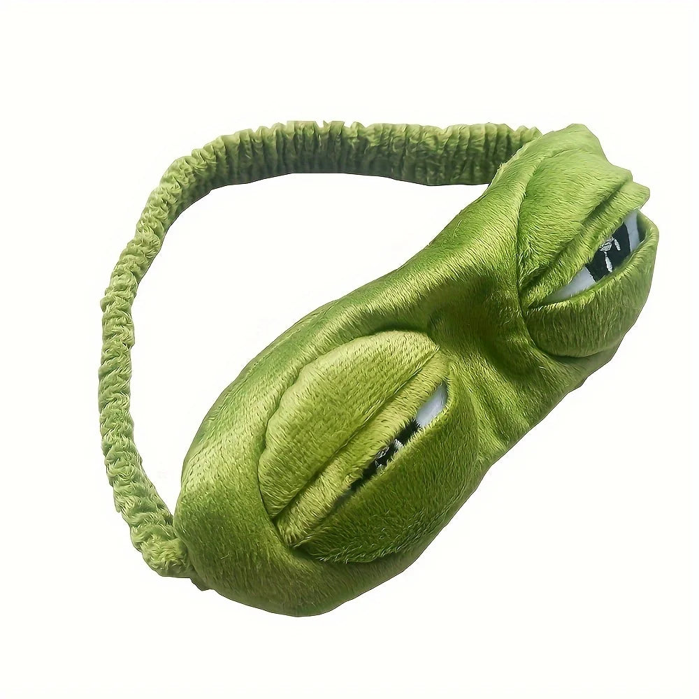 3D Sad Frog Sleep Mask Natural Sleeping Eyeshade Cover Shade Eye Patch Women Men Soft Portable Blindfold Travel Eyepatch