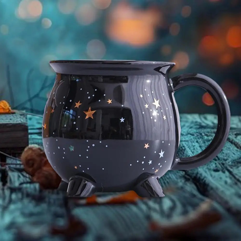 Witch Cup All-Season Drinkware Halloween Mugs 11 oz Halloween Cauldron Ceramic Mugs Hot Cocoa Mugs Drinking Cups for Coffee Tea