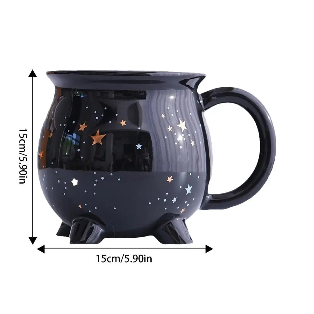 Witch Cup All-Season Drinkware Halloween Mugs 11 oz Halloween Cauldron Ceramic Mugs Hot Cocoa Mugs Drinking Cups for Coffee Tea