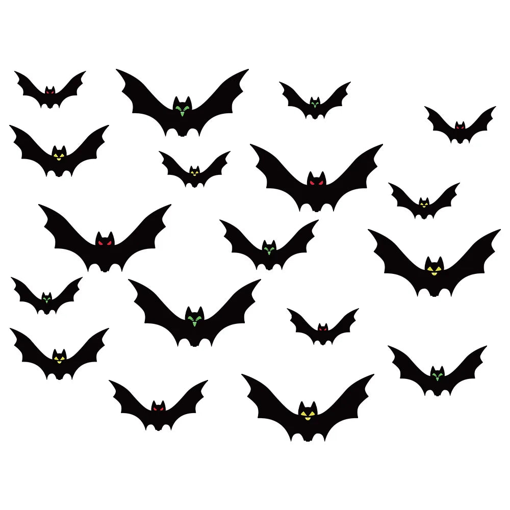 18/36pcs Black Halloween Bat Garland String Hanging Decoration Haunted House Horror Props Halloween Themed Party Decorations