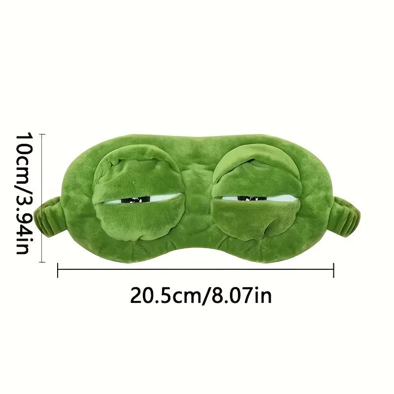 3D Sad Frog Sleep Mask Natural Sleeping Eyeshade Cover Shade Eye Patch Women Men Soft Portable Blindfold Travel Eyepatch
