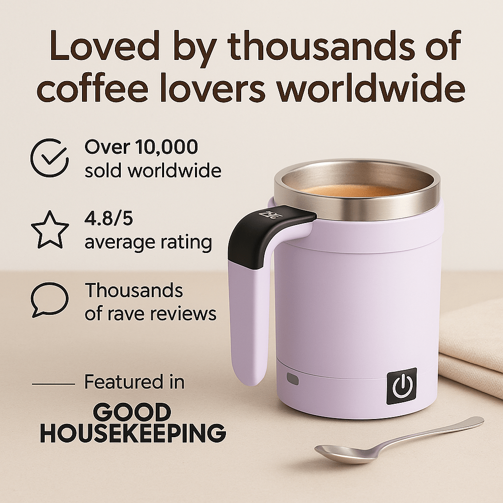 BrewFlow™ – Self - Stirring Magnetic Mug for Effortless Sips - aqcollective