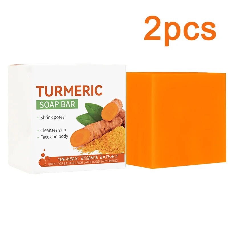 Hand Made Turmeric Soap Body Cleaning Lightening Dark Underarm Leg Body Cleansers Brightening Face Soap Tender Skin Care Beauty - aqcollective