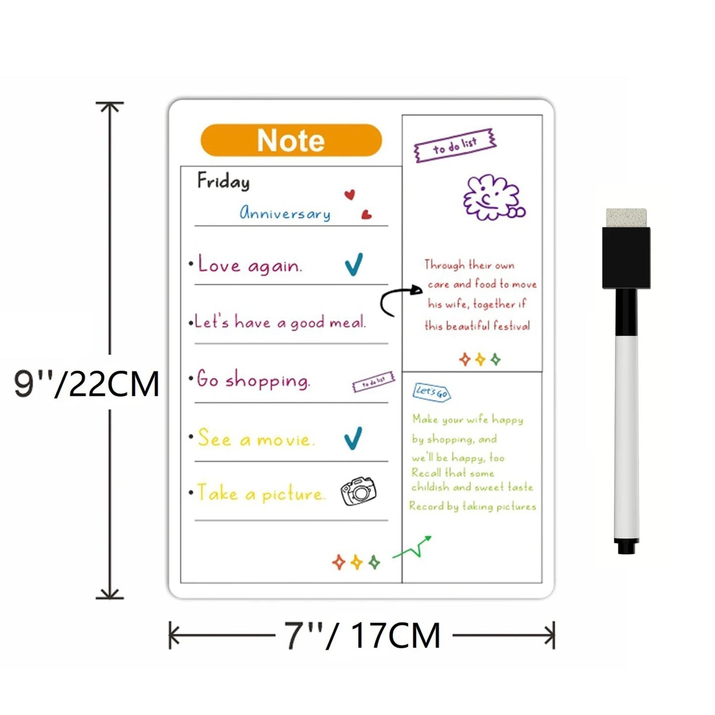 Magnetic Calendar For Fridge Monthly Weekly Planner Calendar Table Dry Erase Whiteboard With Pen Fridge Sticker Message Board - aqcollective