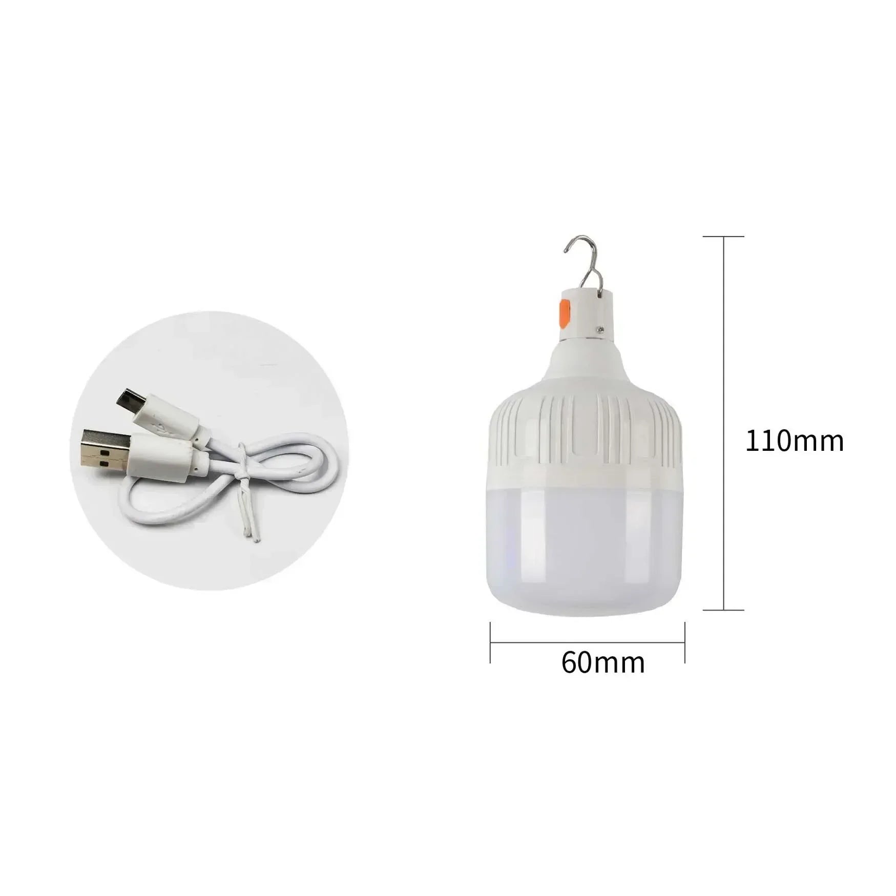 60W USB Rechargeable LED Bulbs Portable High Brightness Outdoor Camping Fishing Hanging Tent Lantern Emergency Night Lights - aqcollective