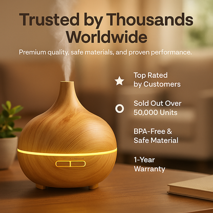 🔥 Diffuse Luxe – 5-in-1 Aromatherapy, Humidifier & Mood Light Breathe deeper. Live calmer. Glow brighter.