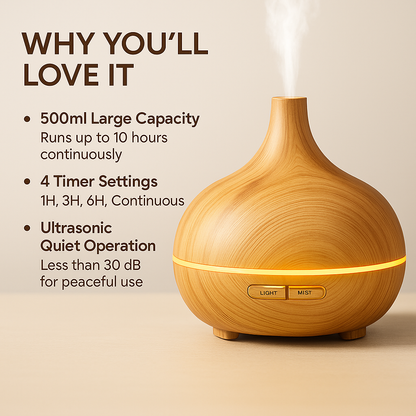 🔥 Diffuse Luxe – 5-in-1 Aromatherapy, Humidifier & Mood Light Breathe deeper. Live calmer. Glow brighter.