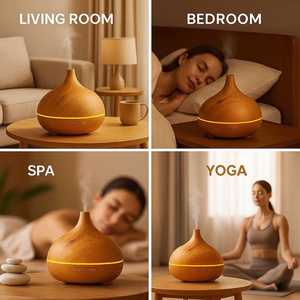 🔥 Diffuse Luxe – 5-in-1 Aromatherapy, Humidifier & Mood Light Breathe deeper. Live calmer. Glow brighter.