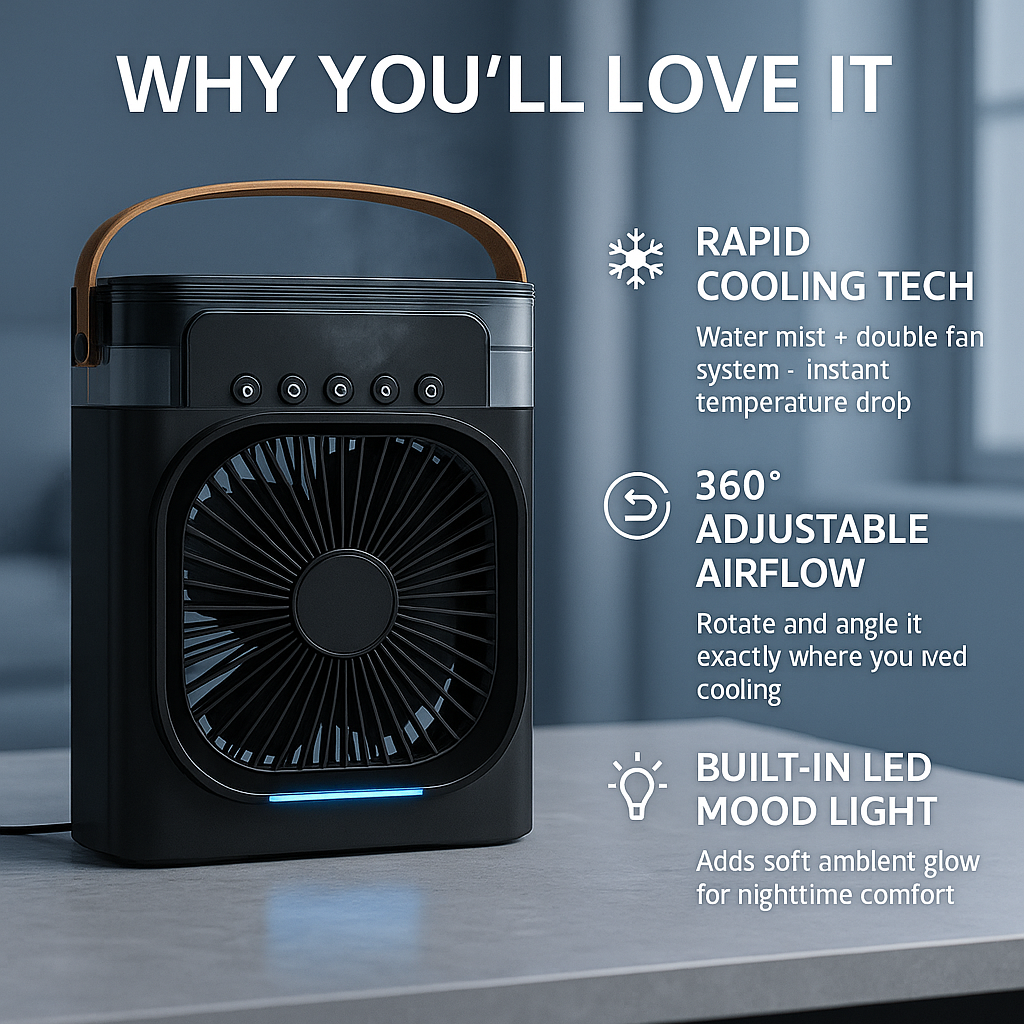BreezePod™ – Portable Personal Air Cooler & Humidifier