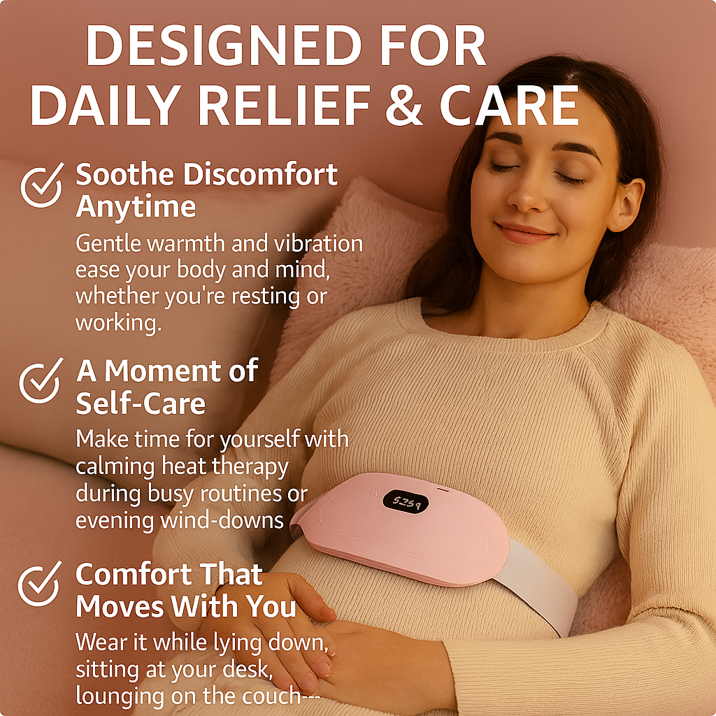 SootheFlow™ – Wireless Electric Heat & Period Cramp Relief Belt