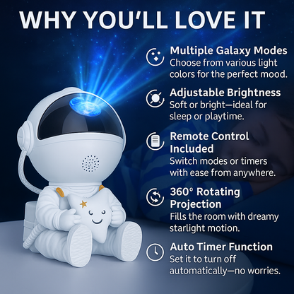 CosmoGlow™ – Astronaut Galaxy Star LED Projector